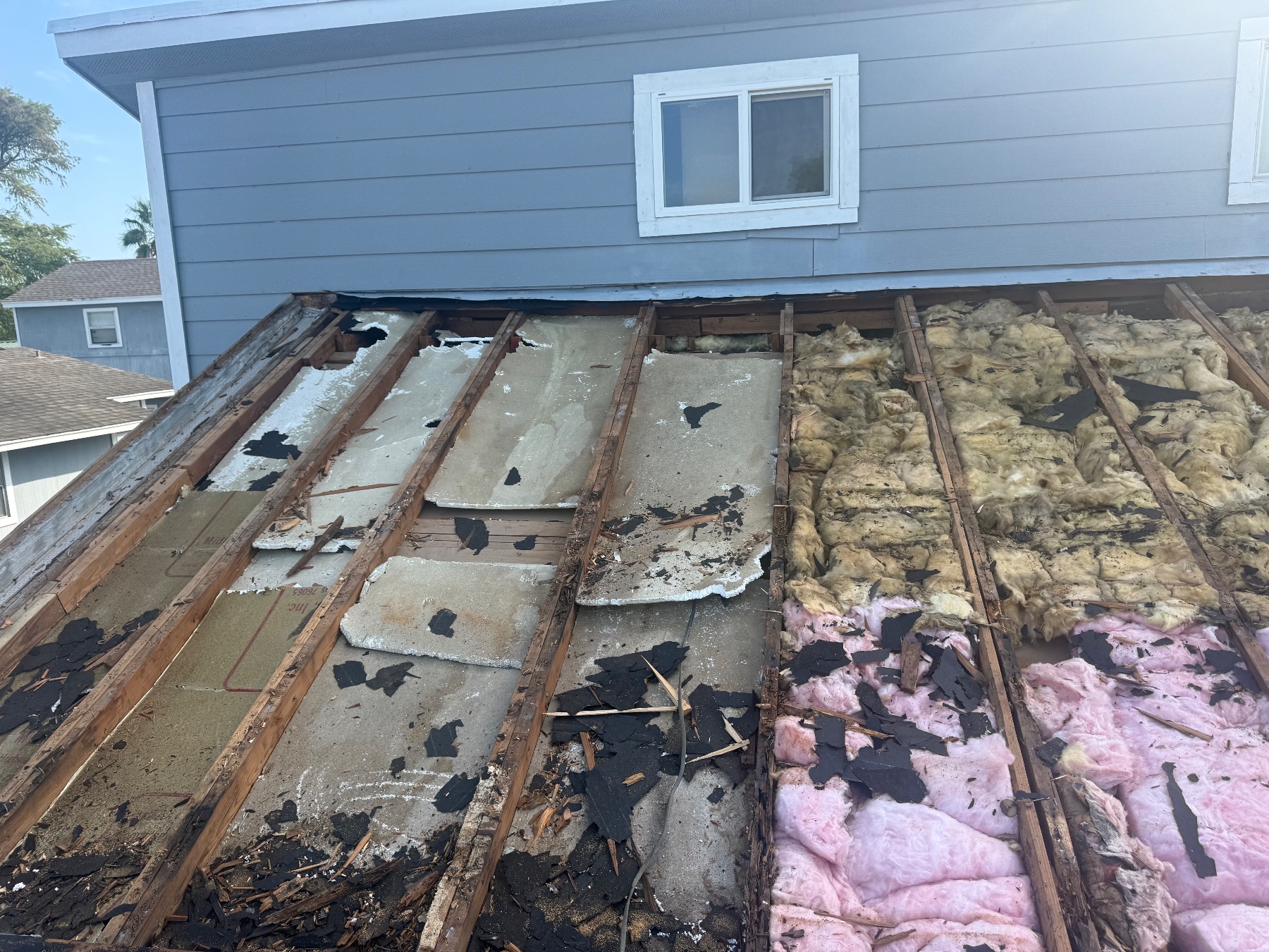 During photo of the roofing project