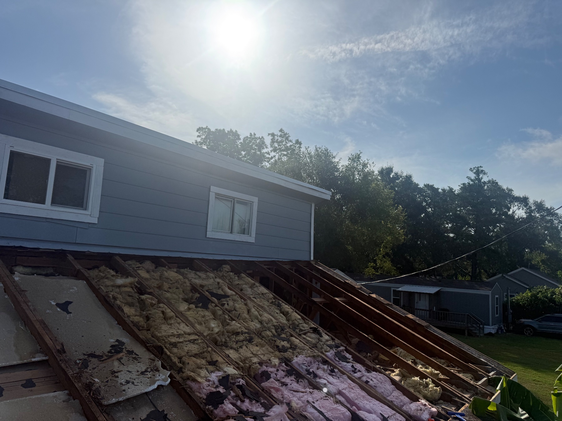 During photo of the roofing project