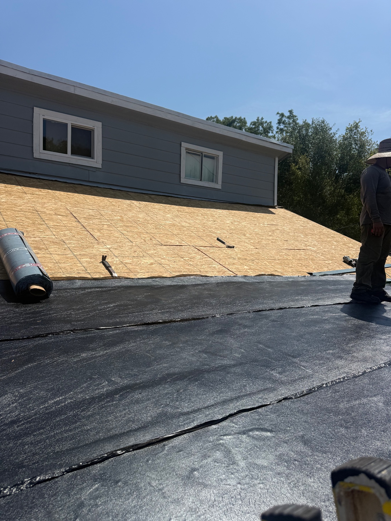 During photo of the roofing project