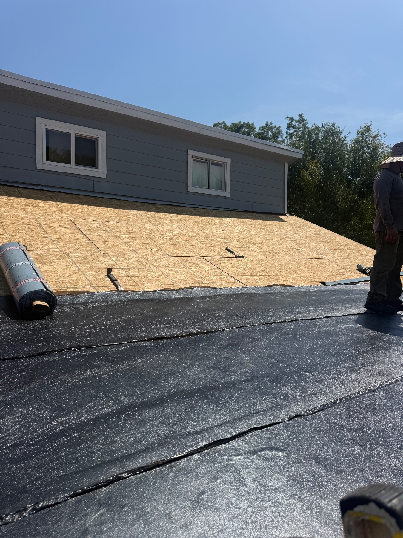 During photo of the roofing project