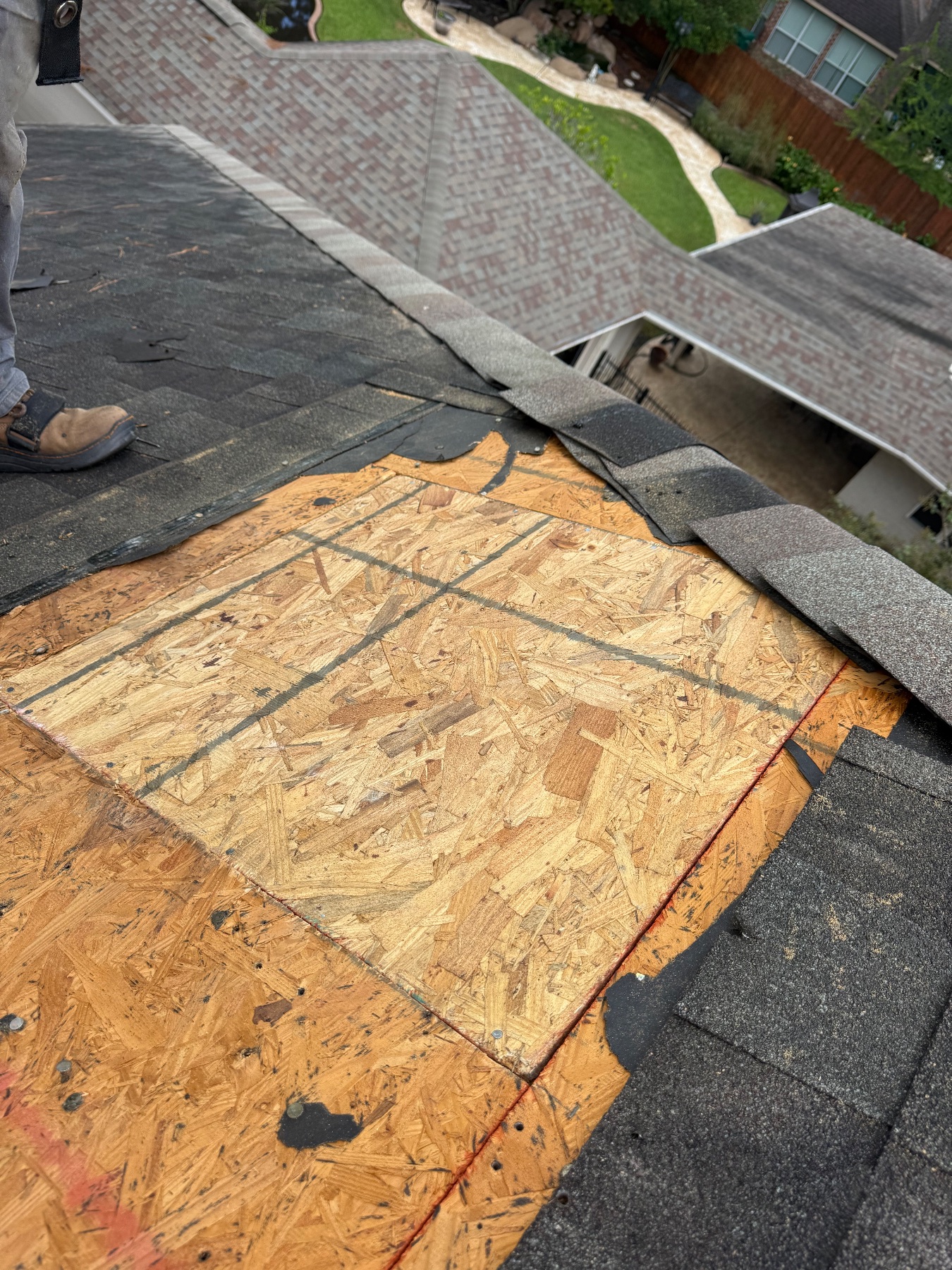 During photo of the roofing project