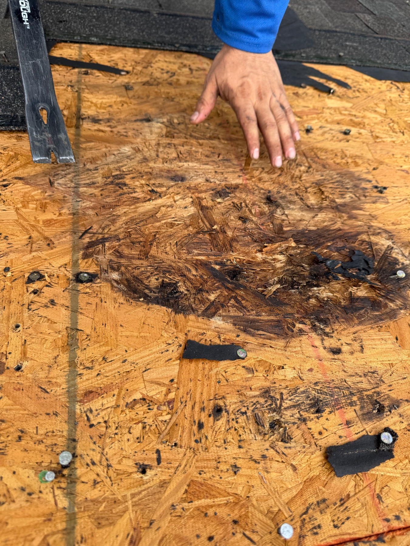 During photo of the roofing project